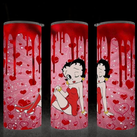 Glow in the Dark - Betty Boop Heart Drip Tumbler 20oz - Picture 2 of 2